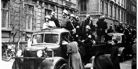 Modstandsfolk på Mynstersvej 5. maj 1945.