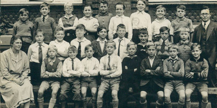 Klassebillede fra Skolen på Godthåbsvej cirka 1930.