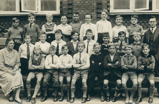 Klassebillede fra Skolen på Godthåbsvej cirka 1930.